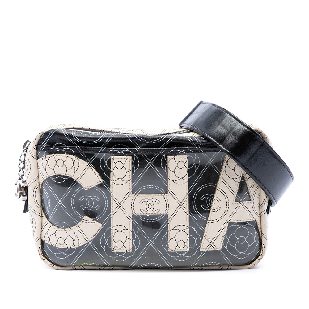 Pre-Loved Chanel Coated Canvas Camellia Logo Camera Bag